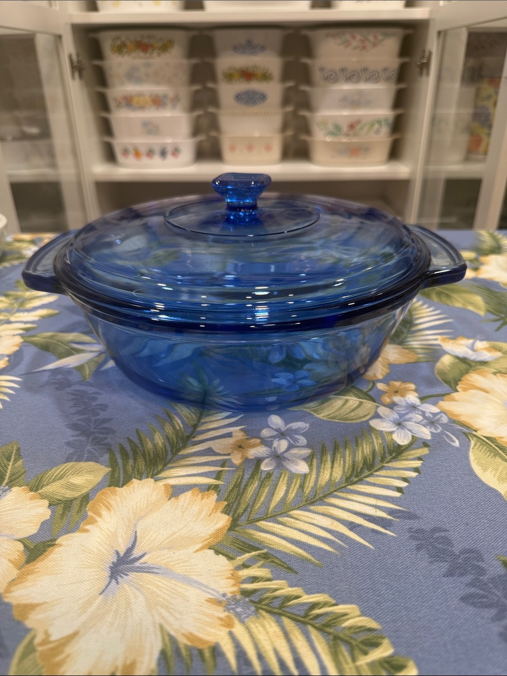 Cobalt Blue Anchor Glass Covered 2 quart Casserole - Oven-to-Table Serveware